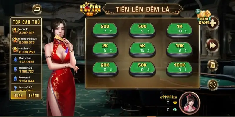 Tiến lên đếm lá IWIN có đồ họa đẹp